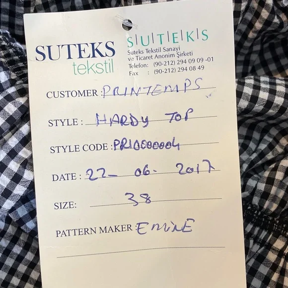 Au Printemps Paris Hardy Top Blouse Medium Black and White Medium - Picture 3 of 6